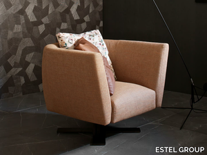 SAINT BARTH - Fabric armchair with removable cover with armrests _ ESTEL GROUP