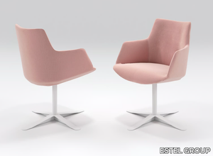 DIVINA - Upholstered with 4-spoke base chair with armrests _ ESTEL GROUP