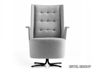 EMBRASSE LOUNGE - With 4-spoke base tufted fabric easy chair _ ESTEL GROUP