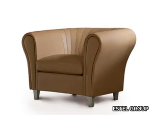 ANTONI - Leather armchair with armrests _ ESTEL GROUP