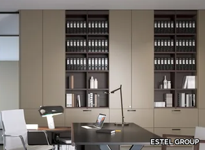 BRIEFING INTERWALL - Tall wooden office storage unit with drawers _ ESTEL GROUP