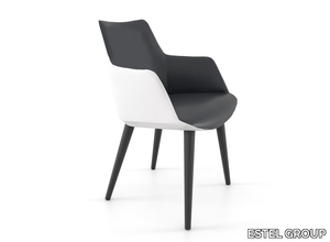 DIVINA - Upholstered leather chair with armrests _ ESTEL GROUP