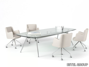 P016 - Rectangular glass meeting table _ ESTEL GROUP