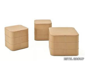 TURBANTE - Storage tanned leather pouf _ ESTEL GROUP