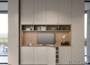 BRIEFING INTERWALL - Sectional divider wooden storage wall _ ESTEL GROUP