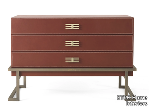 KOLKATA - Leather and metal chest of drawers _ ETRO Home Interiors