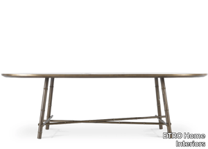 DALÌ - Oval Tobacco Brown marble living room table _ ETRO Home Interiors