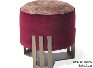 KLEE - Upholstered round velvet and fabric pouf _ ETRO Home Interiors