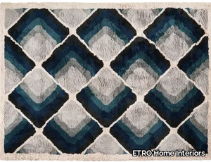 BLUE TIDE - Rectangular handmade mohair and bamboo rug with geometric shapes _ ETRO Home Interiors