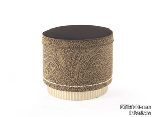 MERIAM - Upholstered round nabuk pouf _ ETRO Home Interiors