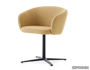 HUMA - Swivel with 4-spoke base upholstered fabric chair _ EXPORMIM