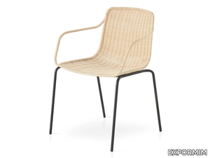 LAPALA - Stackable rattan chair with armrests _ EXPORMIM