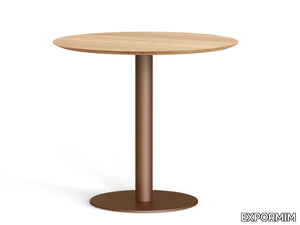 FLAMINGO - Round aluminium and wood table _ EXPORMIM