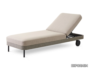 KÄBU - Recliner fabric sun lounger with castors _ EXPORMIM