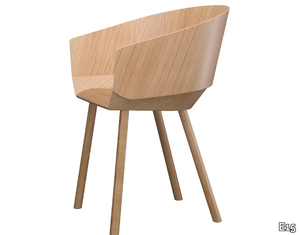 HOUDINI - Wooden chair with armrests _ E15