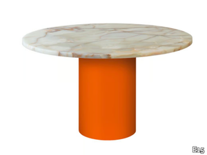 HIROKI ONYX - Round onyx and steel table _ E15