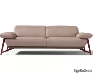 ANAIS - Recliner 3 seater leather sofa with headrest _ Egoitaliano