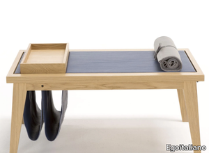 BERGEN - Rectangular low oak coffee table with tray _ Egoitaliano