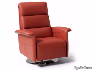 KELLY - Upholstered relaxing leather armchair with armrests _ Egoitaliano