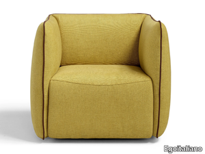 LUDO - Swivel fabric armchair with armrests _ Egoitaliano