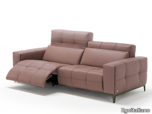 TIFFANY - 3 seater tufted leather sofa with footstool _ Egoitaliano