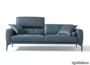 MASÙ - Leather sectional sofa with backrest with tile mechanism _ Egoitaliano