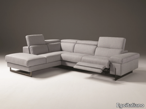 CANDICE - Corner fabric sofa with electric motion with removable cover _ Egoitaliano