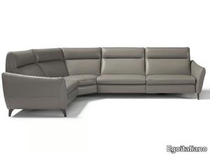 GAIA - Corner recliner leather sofa with electric motion _ Egoitaliano