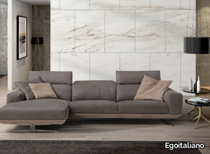 GLORIA - 3 seater sectional leather sofa with chaise longue _ Egoitaliano