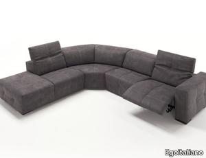 SAUVANNE - Corner relaxing leather sofa with electric motion _ Egoitaliano