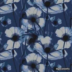 Colortec Wool giant poppies blue