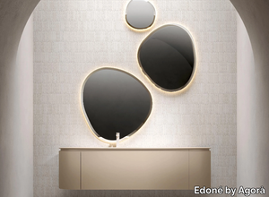 CAL 2343 - Wall-mounted vanity unit with integrated washbasin _ Edoné by Agorà