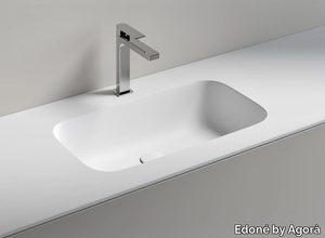 CASSIOPEA - Contemporary style inset rectangular single composite material washbasin _ Edoné by Agorà