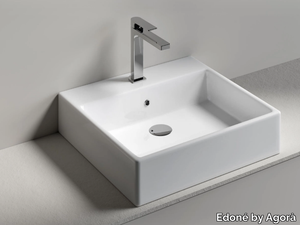 BOX 50 - Rectangular countertop washbasin _ Edoné by Agorà