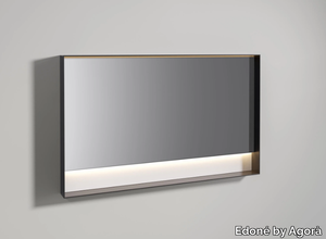 FRAME - Rectangular mirror with integrated lighting with shelf _ Edoné by Agorà
