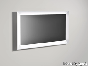 MIRROR WITH BACKLIT FRAME - Framed wall-mounted rectangular mirror _ Edoné by Agorà