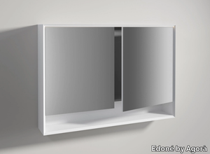 MIRROR WITH 45° CONTAINER AND OPEN COMPARTMENT - Rectangular mirror with cabinet _ Edoné by Agorà