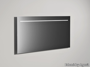 MIRROR WITH LIGHTED STRIP - Wall-mounted rectangular mirror _ Edoné by Agorà