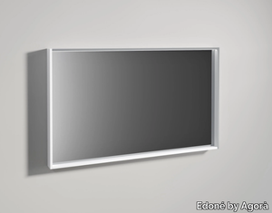 MIRROR WITH PERIMETER AND LED LIGHTING - Wall-mounted framed rectangular mirror _ Edoné by Agorà