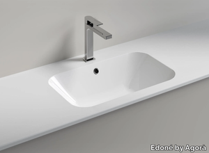 VEGA - Rectangular ceramic washbasin _ Edoné by Agorà