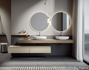 EOS 008 - Wall-mounted vanity unit with drawers _ Edoné by Agorà