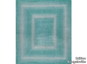 RAINBOW GROOVE TURQUOISE - Rectangular handmade silk rug _ Edition Bougainville