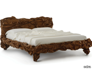 GRINZA - Leather double bed with upholstered headboard _ edra