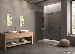 GROOVE BRIGHT GREY - Porcelain stoneware wall/floor tiles with stone effect _ emilgroup