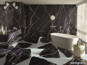 UNIQUE MARBLE SAHARA NOIR - Porcelain stoneware wall/floor tiles with marble effect _ emilgroup