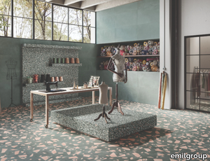 MEDLEY GREEN - Porcelain stoneware wall/floor tiles terrazzo effect _ emilgroup