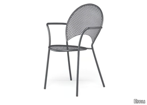 SOLE - Stackable steel garden chair with armrests _ Emu