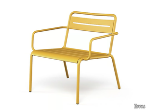 STAR - Aluminium garden armchair with armrests _ Emu