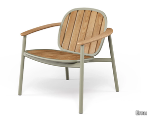 TWINS - Garden teak easy chair with armrests _ Emu