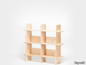 KARYA - Modular wall-mounted birch bookcase _ Esposit